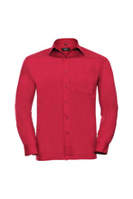 Load image into Gallery viewer, Russell Collection Mens Long Sleeve Easy Care Poplin Shirt