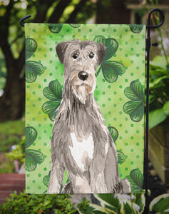 11 x 15 1/2 in. Polyester Shamrocks Irish Wolfhound Garden Flag 2-Sided 2-Ply