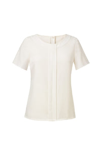 Brook Taverner Womens/Ladies Felina Crepe De Chine Short Sleeve Blouse (Cream)