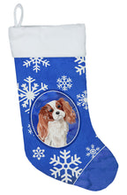 Load image into Gallery viewer, Winter Snowflakes Blenheim Cavalier Spaniel Christmas Stocking