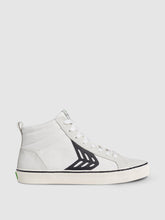 Load image into Gallery viewer, CATIBA High Stripe Off White Suede and Canvas Black Logo Sneaker Women
