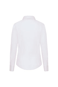 Fruit Of The Loom Ladies Lady-Fit Long Sleeve Poplin Shirt (White)
