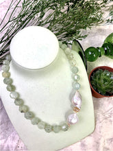 Load image into Gallery viewer, Prehnite With Baroque Pearl Short Necklace