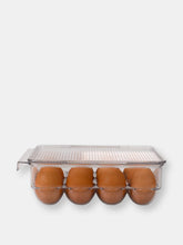 Load image into Gallery viewer, Michael Graves Design Stackable 12 Compartment Plastic Egg Container with Lid, Clear