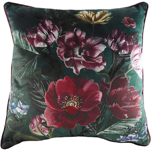 Evans Lichfield Eden Bloom Cushion Cover (Emerald Green/Deep Red) (One Size)
