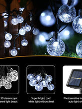 Load image into Gallery viewer, 19.7&quot; 40 LED Solar Water Droplet Crystal Ball Fairy String Light 8 Modes