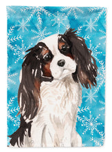 Load image into Gallery viewer, 11 x 15 1/2 in. Polyester Tricolor Cavalier Spaniel Winter Garden Flag 2-Sided 2-Ply