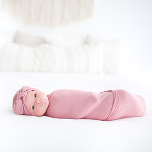 Dusty Rose Swaddle Headband Set