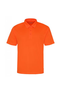 Just Cool Mens Plain Sports Polo Shirt (Electric Orange)