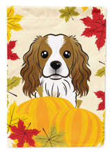 Load image into Gallery viewer, Polyester Cavalier Spaniel Thanksgiving Garden Flag 2-Sided 2-Ply