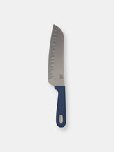 Load image into Gallery viewer, Michael Graves Design Comfortable Grip 7 Inch Stainless Steel Santoku Knife, Indigo