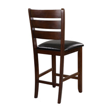 Load image into Gallery viewer, Hekea 41.5 in. Dark Oak Full Back Wood Frame Bar Stool with Faux Leather Seat - Set of 2