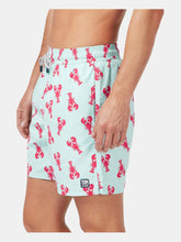 Load image into Gallery viewer, Mens Light Blue + Berry Lobster Swim Shorts