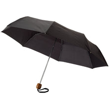 Load image into Gallery viewer, Bullet 21.5 Inch Lino 3-Section Umbrella (Solid Black) (One Size)