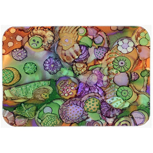 8971LCB Abstract In Purple Green & Orange Glass Cutting Board - Large