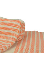 Load image into Gallery viewer, A&amp;R Towels Hamamzz Peshtemal traditional Woven Towel (Orange/Cream) (One Size)