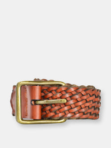 Brown Woven Leather Belt