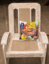 Load image into Gallery viewer, 14 in x 14 in Outdoor Throw PillowVeron&#39;s and Crabs Fabric Decorative Pillow