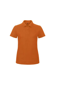 B&C Womens/Ladies ID.001 Plain Short Sleeve Polo Shirt (Orange)