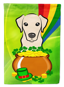 11" x 15 1/2" Polyester Yellow Labrador St. Patrick's Day Garden Flag 2-Sided 2-Ply