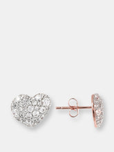Load image into Gallery viewer, Cubic Zirconia Pavé and Golden Rose Heart Ring