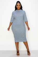 Load image into Gallery viewer, Elly Houndstooth Midi Dress