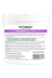 Vets Best Clean Ear Finger Pads Tub (50 Pads In Tub) (White) (One Size)