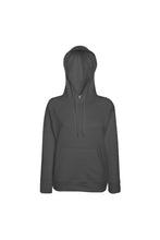 Load image into Gallery viewer, Fruit Of The Loom Ladies Fitted Lightweight Hooded Sweatshirt / Hoodie (240 GSM) (Light Graphite)
