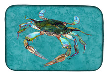 Load image into Gallery viewer, 14 in x 21 in Blue Crab on Teal Dish Drying Mat