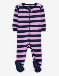 Footed Purple Stripes Pajamas