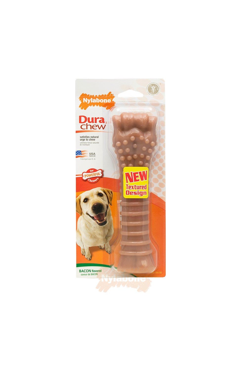 Nylabone Bacon Impregnated Bone For Larger Dogs (May Vary) (One Size)