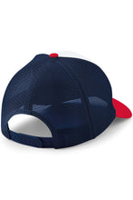 Load image into Gallery viewer, 6 Panel Snapback Trucker Cap (French Navy/Classic Red)