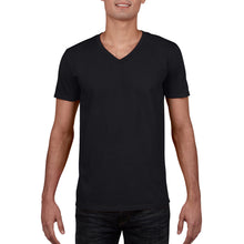 Load image into Gallery viewer, Gildan Mens Soft Style V-Neck Short Sleeve T-Shirt (Black)
