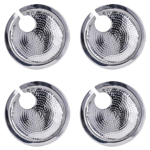 5470SS 9.75 Inch Hammered Stainless Steel Buffet Plates With Wine Glass Holder - Set Of 4
