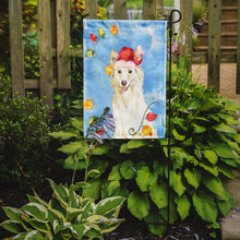 Load image into Gallery viewer, Christmas Lights White Collie Garden Flag 2-Sided 2-Ply