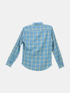Faherty Men's Green / Blue Plaid Seaview Button Down Casual Button-Down Shirt - S