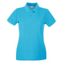 Load image into Gallery viewer, Womens/Ladies Fitted Short Sleeve Casual Polo Shirt (Cyan)