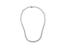 Load image into Gallery viewer, IGI Certified 14K White Gold 8.0 Cttw Pave Set Round-Cut Diamond Cluster Graduating Riviera Statement Necklace