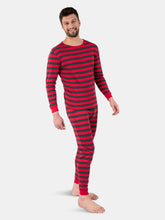 Load image into Gallery viewer, Mens Red Stripes Pajamas