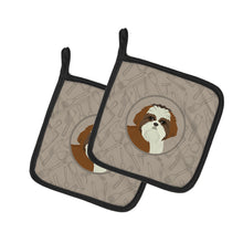 Load image into Gallery viewer, Shih Tzu In the Kitchen Pair of Pot Holders