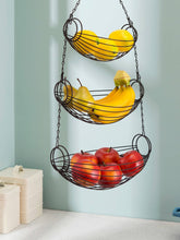 Load image into Gallery viewer, 3-Tier Black Oval Hanging Basket