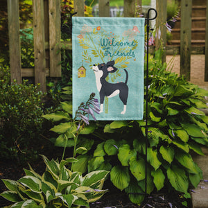 11 x 15 1/2 in. Polyester Welcome Friends Black White Chihuahua Garden Flag 2-Sided 2-Ply