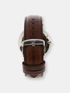 Daniel Wellington Men's Classic St. Mawes 0207DW Brown Leather Japanese Quartz Fashion Watch