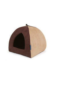 Ancol Timberwolf Faux Suede Pyramid Cat Bed (Brown) (Small)