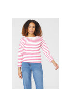 Load image into Gallery viewer, Womens/Ladies Striped Button Detail Top - Pink