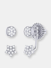 Load image into Gallery viewer, Moon Transformation Star Diamond Stud Earrings in Sterling Silver