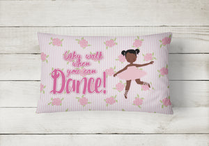 12 in x 16 in  Outdoor Throw Pillow Ballet African American Pigtails Canvas Fabric Decorative Pillow