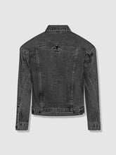 Load image into Gallery viewer, Shorter Washed Black Denim Jacket