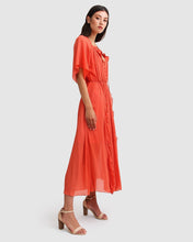 Load image into Gallery viewer, Amour Amour Ruffled Midi Dress - Red