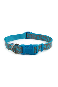 Ancol Reflective Paw Print Dog Collar (Blue/Gray) (11.8-19.6in)